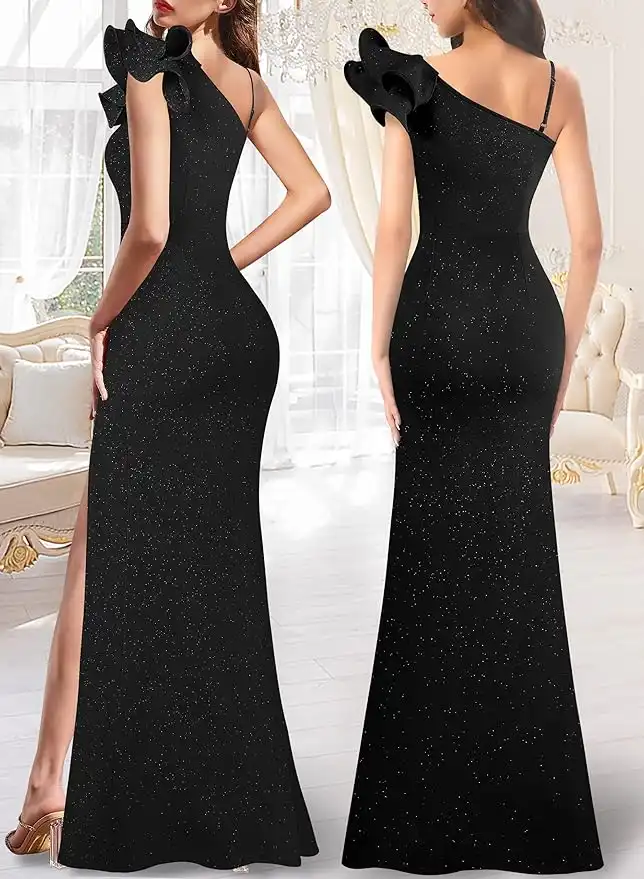 Cocktail Evening best backless black gown-